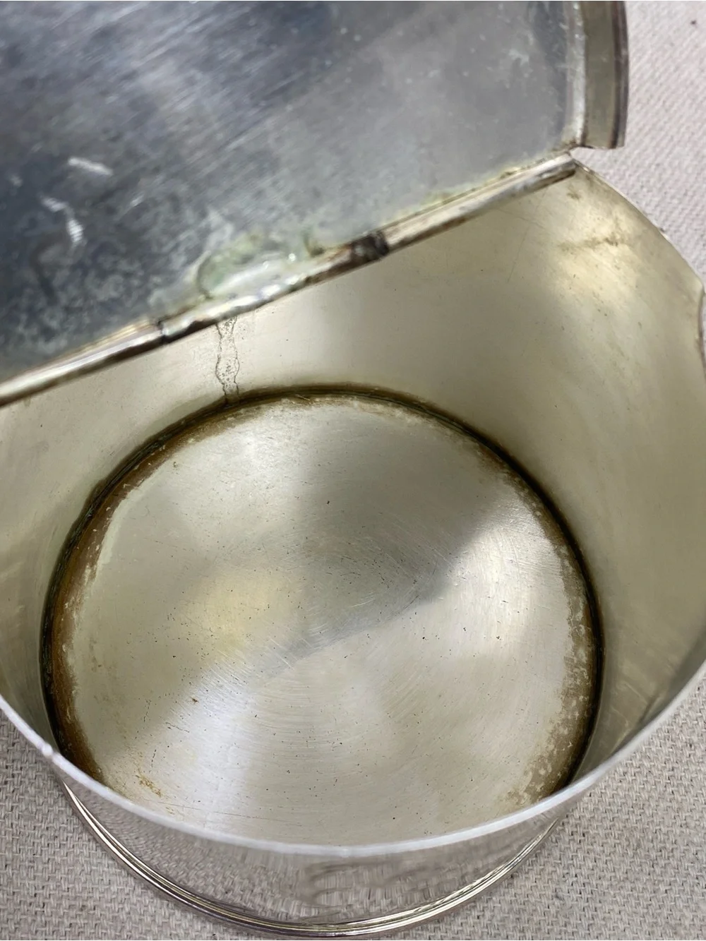 Silver plated Brass Coffee Canister w Spoon